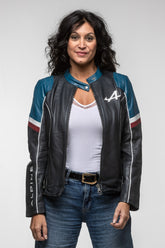 Alpine A424 Women's Navy Blue Leather Jacket
